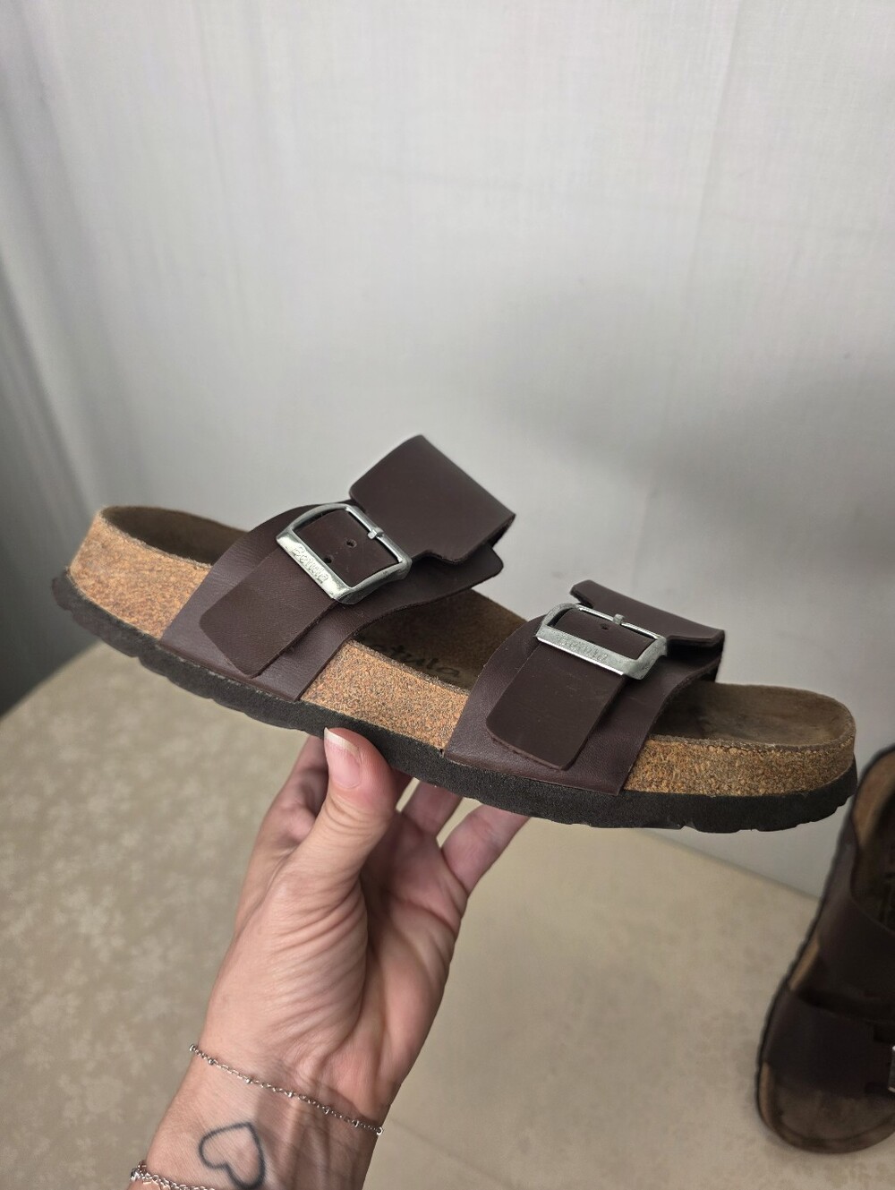 Betula by Birkenstock Double Strap Slide Sandals Brown Size 39 L8 - Picture 2 of 8